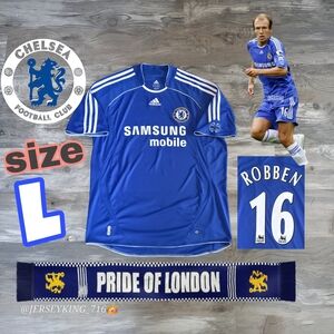 Adidas Chelsea FC Arjen Robben #16 2006-2008 Home Blue Jersey Size large Rare